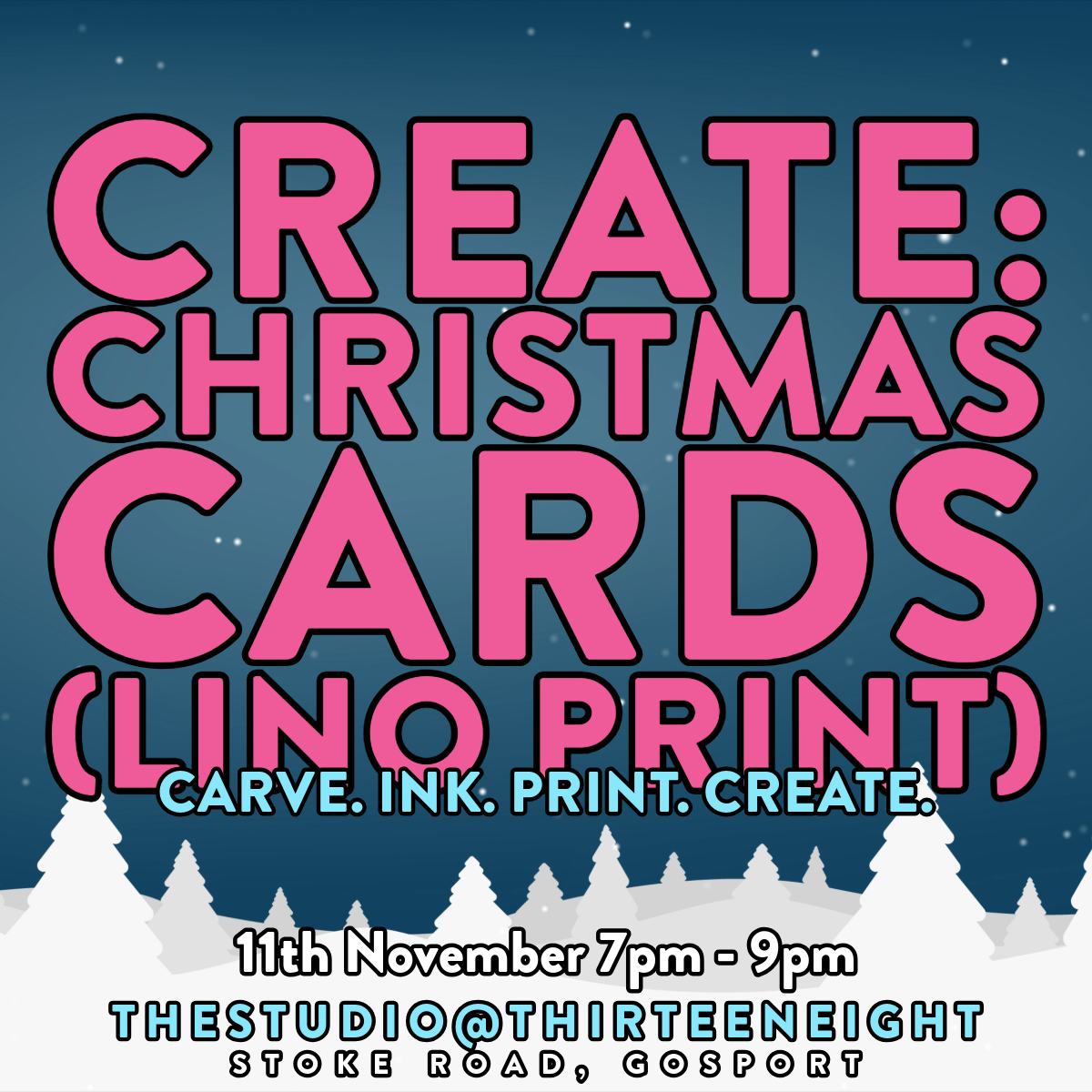 Christmas Card Lino Printing
